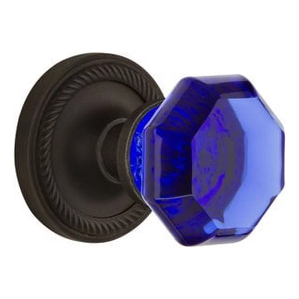 Nostalgic Warehouse Ropwac_Psg_234_Nk Rope Solid Brass Rose Passage Door Knob Set - Brass