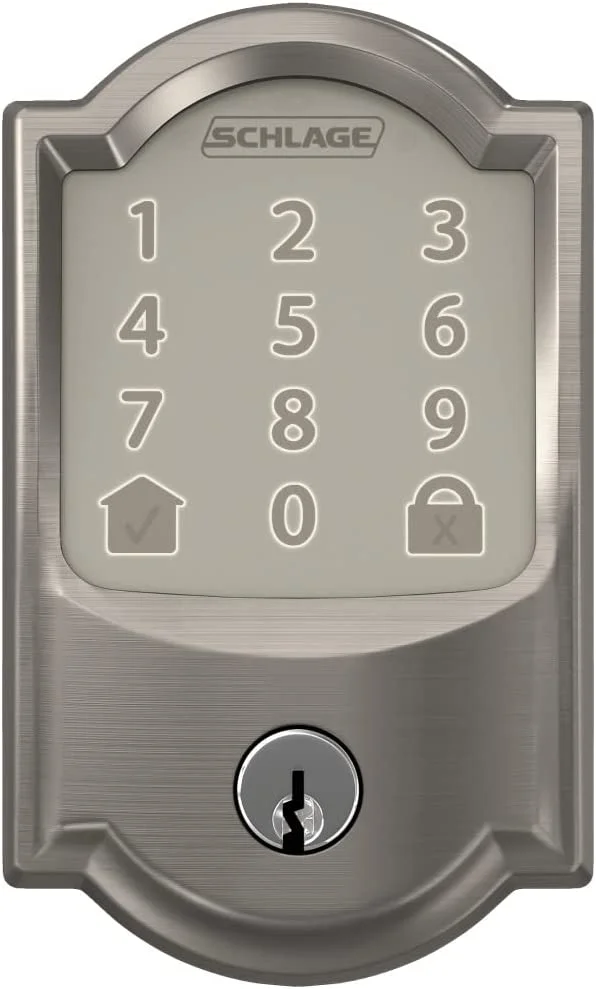 GOURE Encode Smart Wi-Fi Deadbolt with Camelot Trim in Matte Black, Lock Only