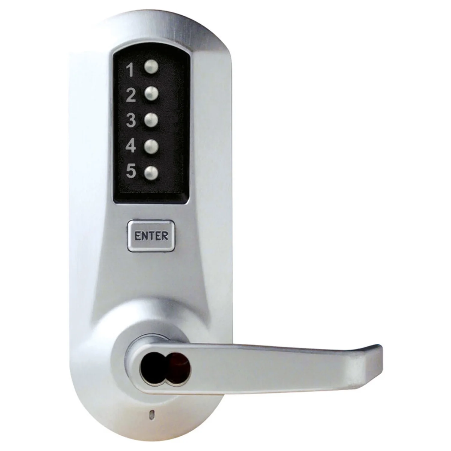 Kaba Simplex 5068BWL-26D-41 Mortise Combination Lever Lock No Deadbolt Passage 6/7-Pin SFIC Prep Less Core Satin Chrome