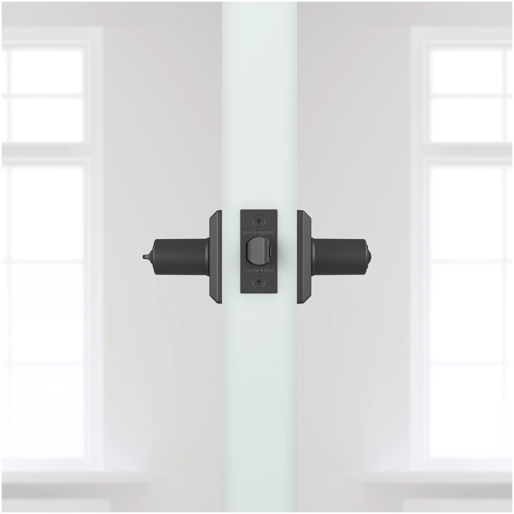 Baldwin Reserve Enfedtsr260 Entry Federal Lever Handle and Traditional Square Rose Bright Chrome Finish