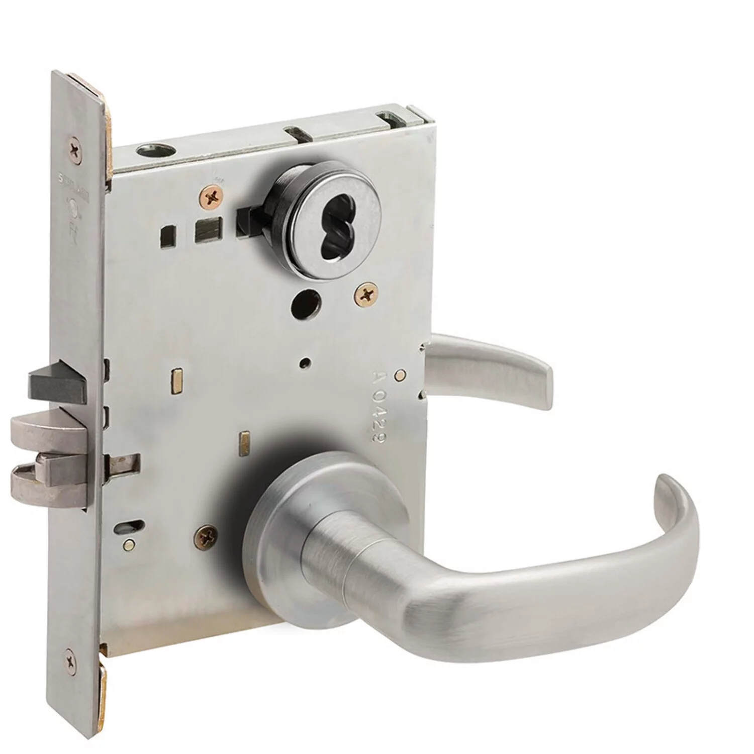 Schlage L9050J 17A 626 Grade 1 Entrance Office Mortise Lock Schlage FSIC Less Core 17 Lever A Rose Satin Chrome Finish Field Reversible