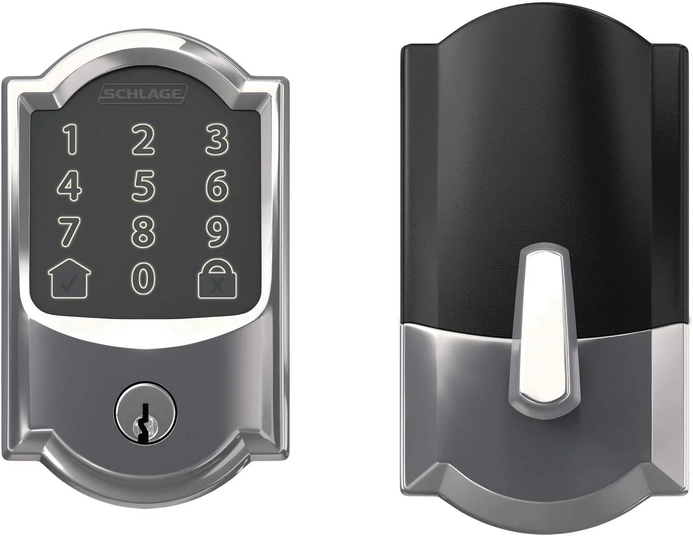GOURE Encode Smart Wi-Fi Deadbolt with Century Trim in Matte Black