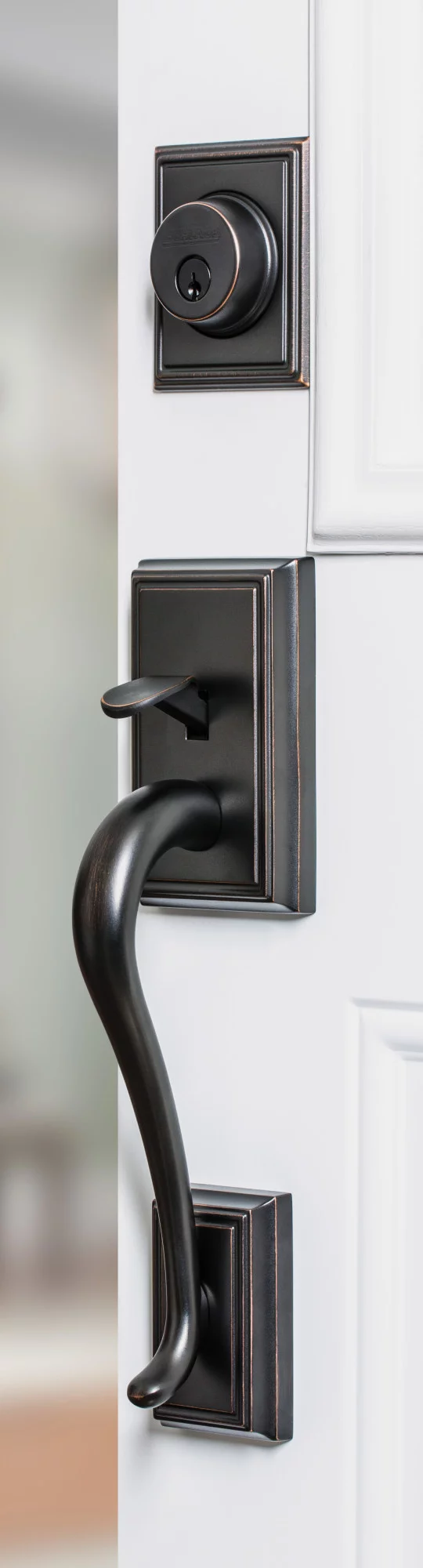 Schlage F58 ADD 619 Addison Exterior Handleset with Deadbolt, Satin Nickel (Exterior Half Only)