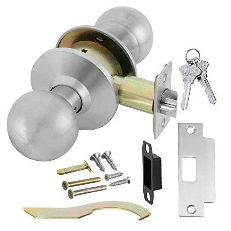 Lawrence Hardware Chrome Grade 2 Classroom Door Lever with Key Lock Set, Keyed Alike 2 3/8