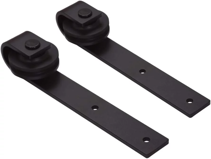 6FT Heavy Duty Sturdy Sliding Barn Door Hardware Kit for Double Door, Easy to Install,Slide Smoothly and Quietly, Fit Double 18