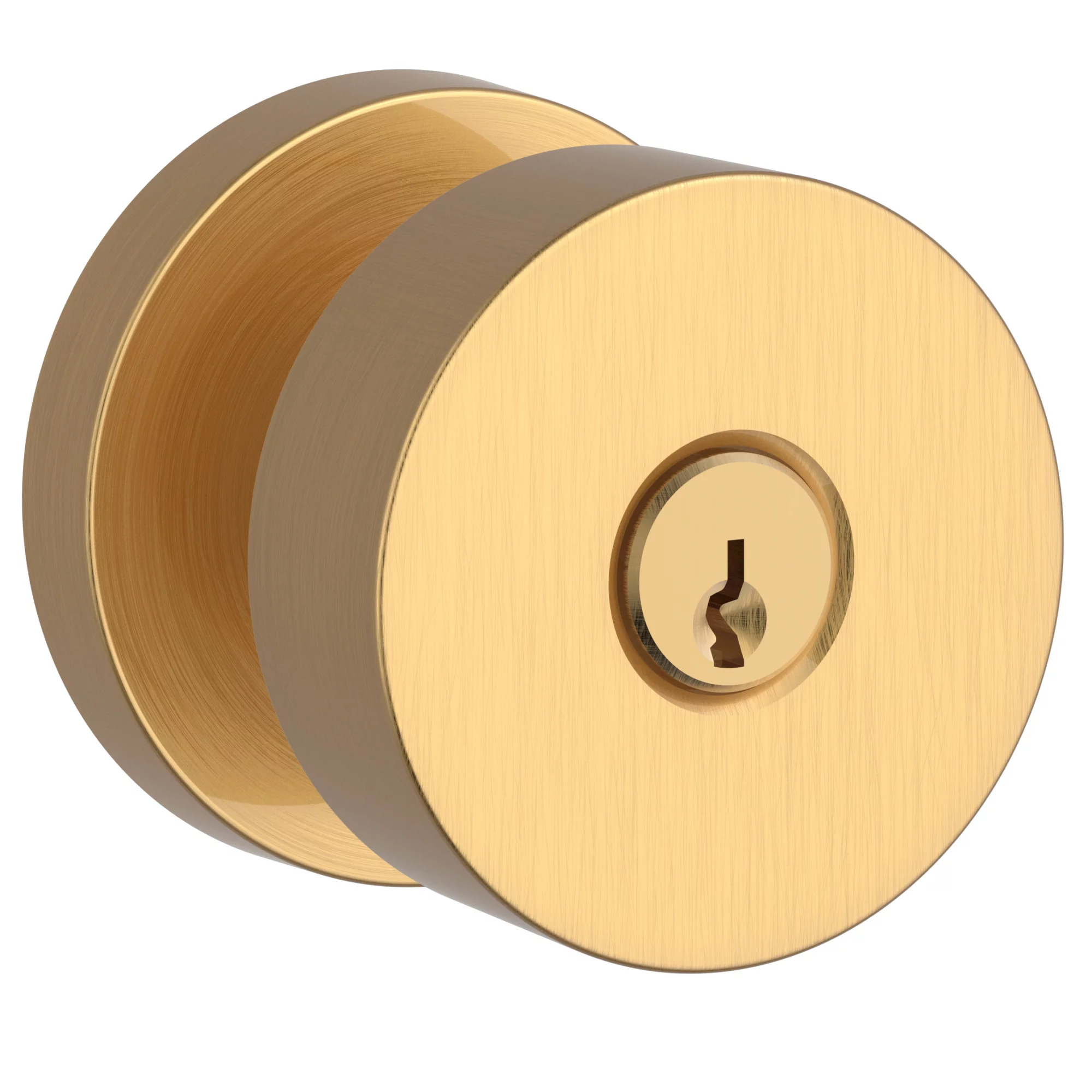 Baldwin Ec.Con.Crr Modern Single Cylinder Keyed Entry Door Knob Set - Brass