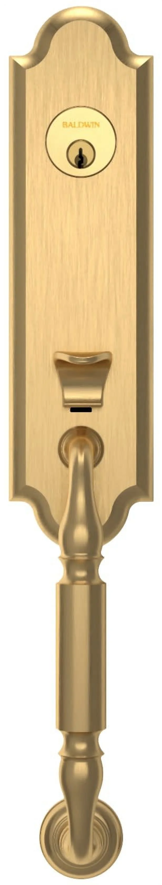 Baldwin Right Handed Manchester Handleset Wave Lever - Lifetime Polished Brass