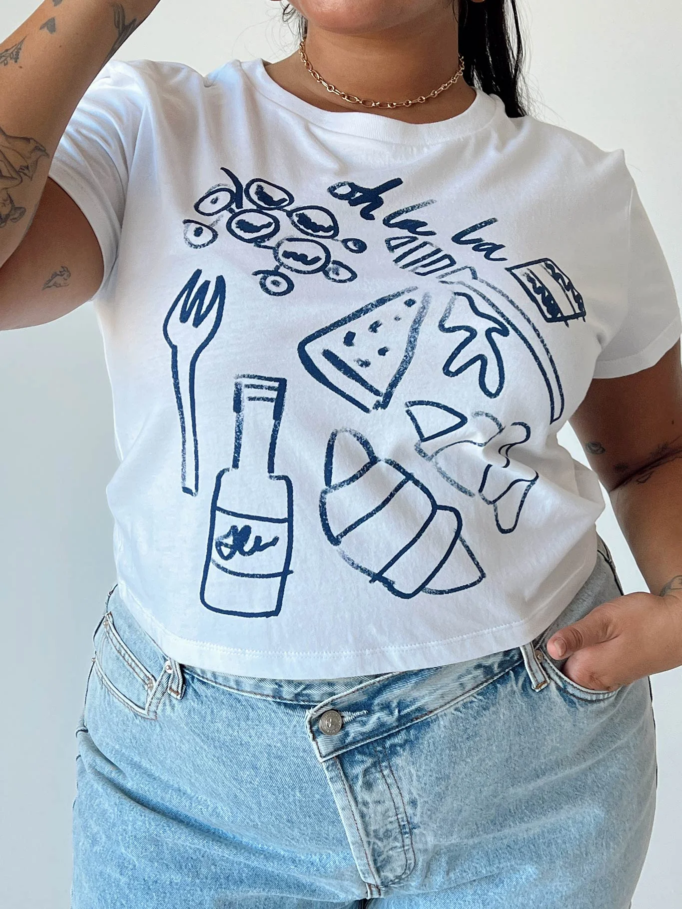 Organic Continental Breakfast Tee White Curve