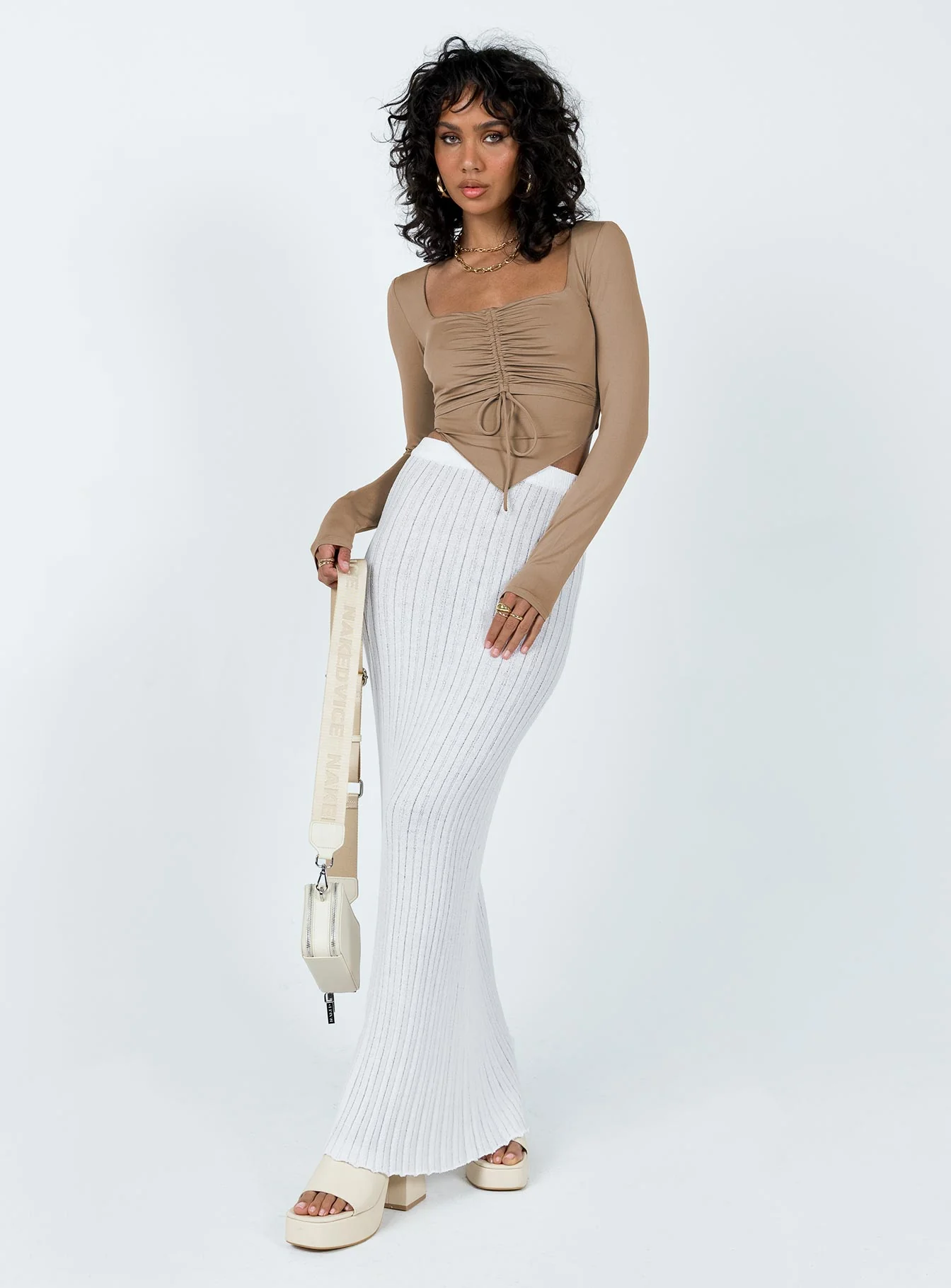 Kenzie Long Sleeve Top Brown