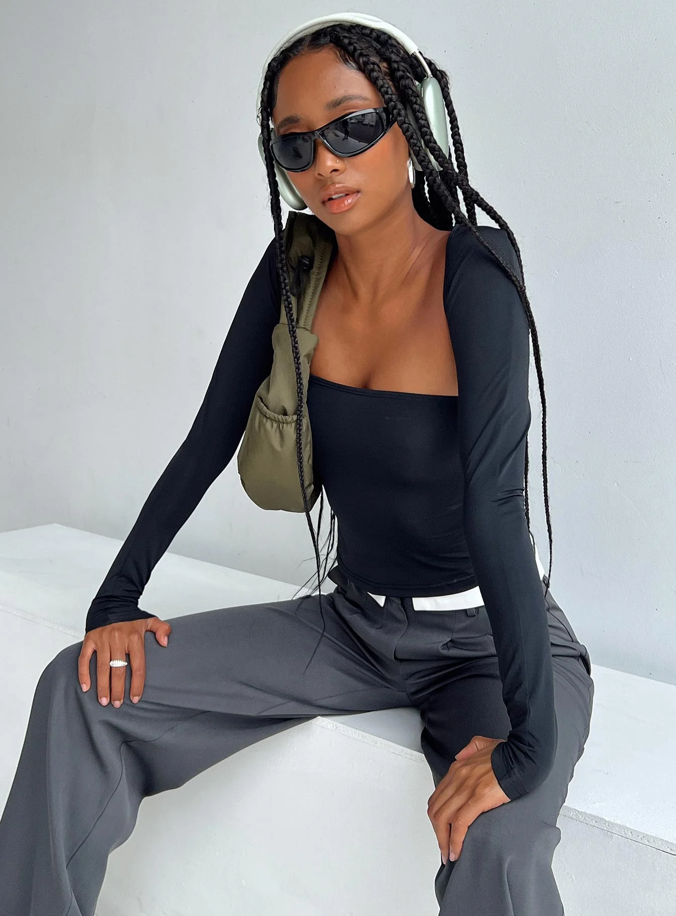 Moran Eco Nylon Two Piece Bolero Top Black