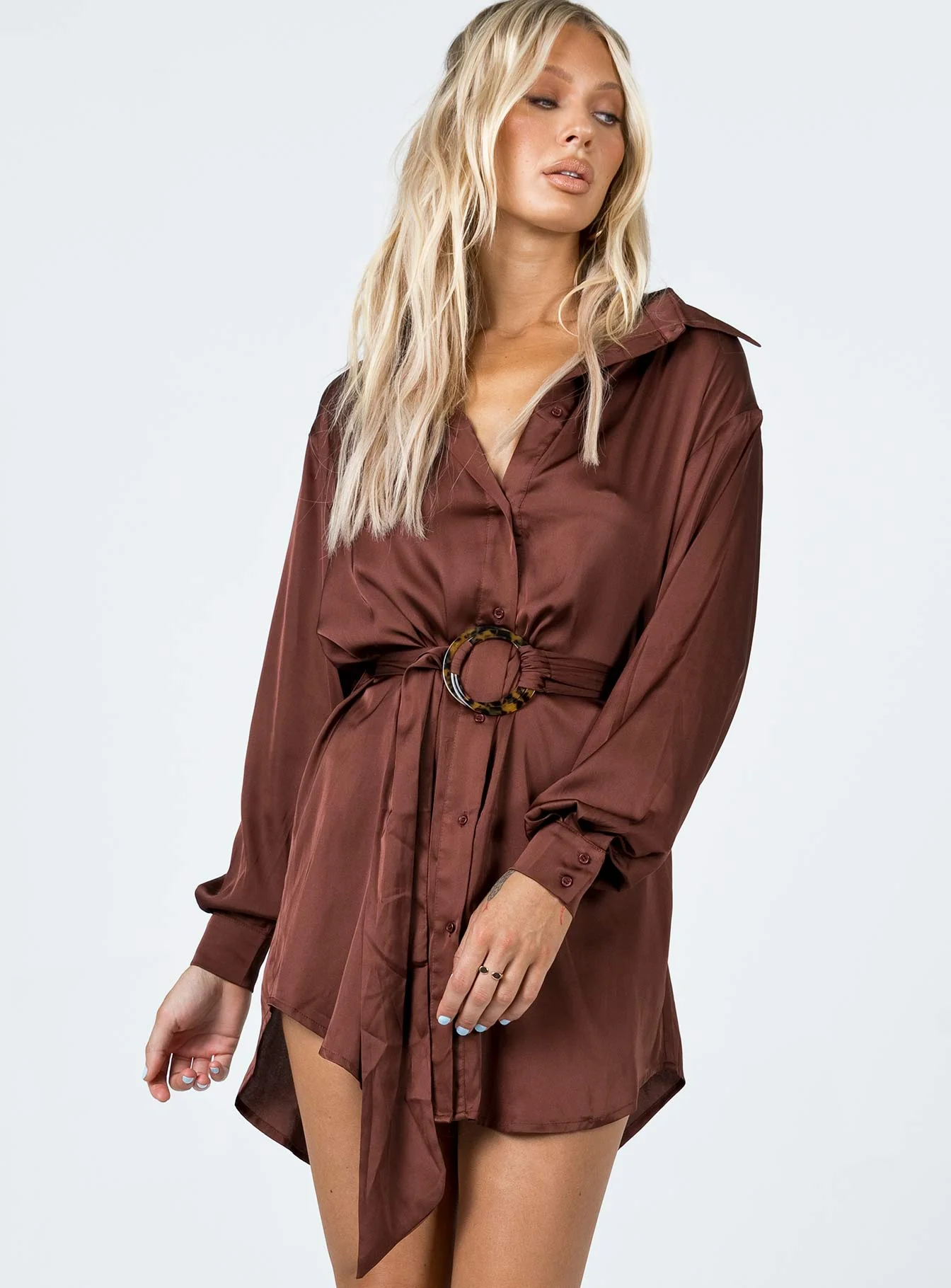 Leighton Mini Dress Brown