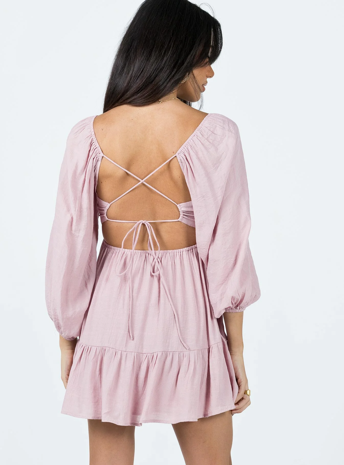 Ethan Long Sleeve Mini Dress Pink