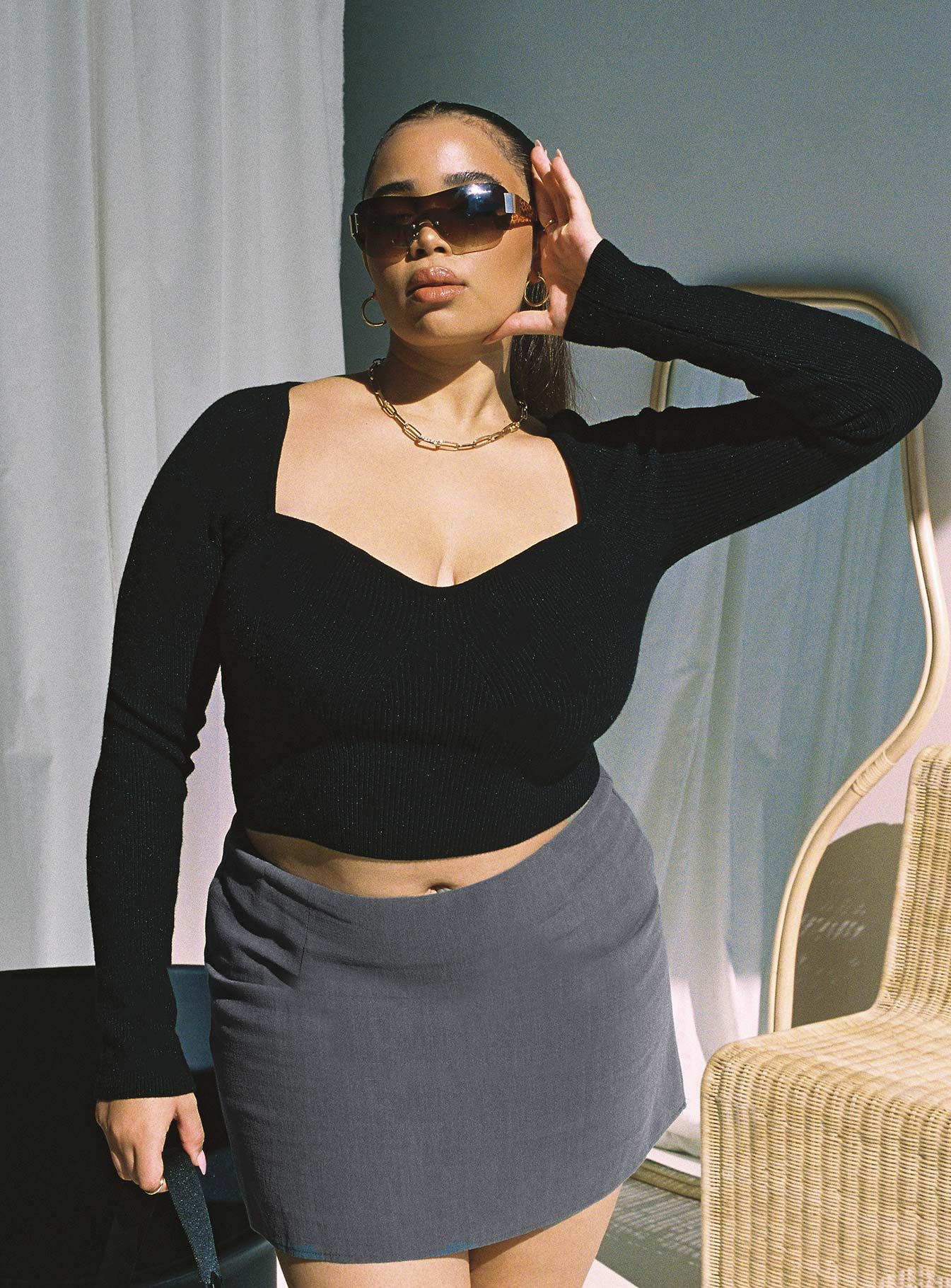 Selby Mini Skirt Grey Curve