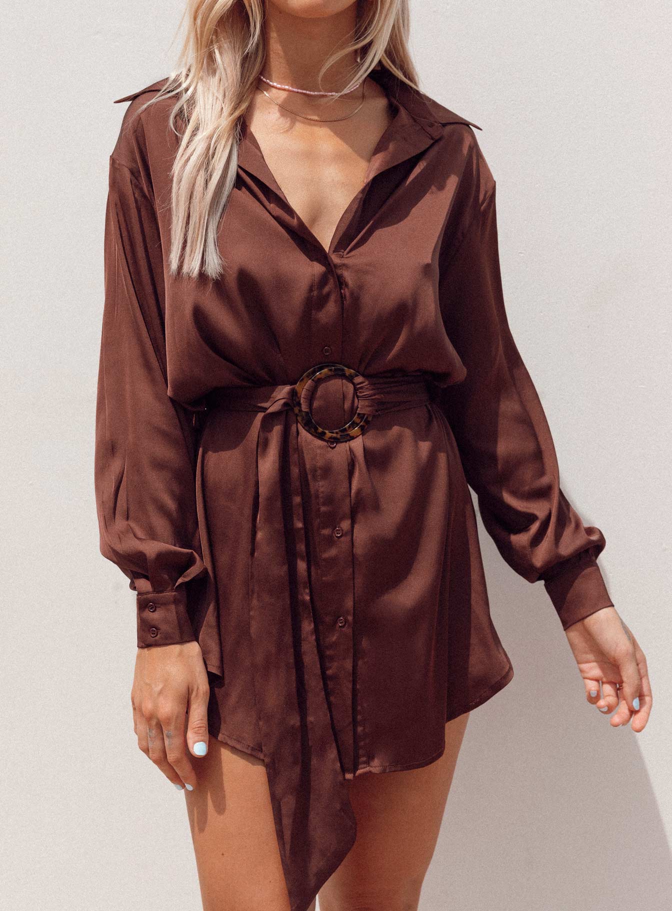 Leighton Mini Dress Brown