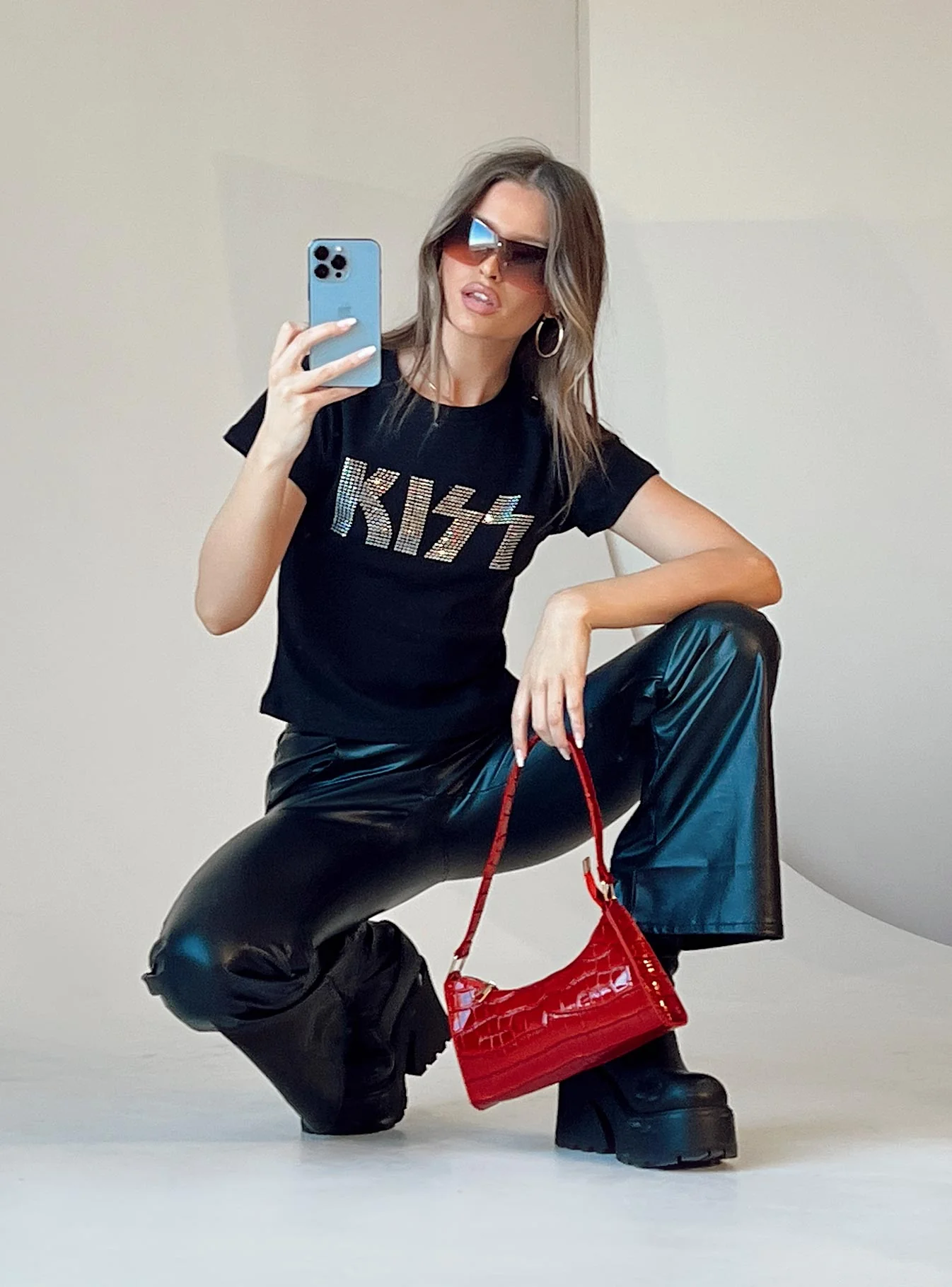 Kiss Sparkle Tee Black