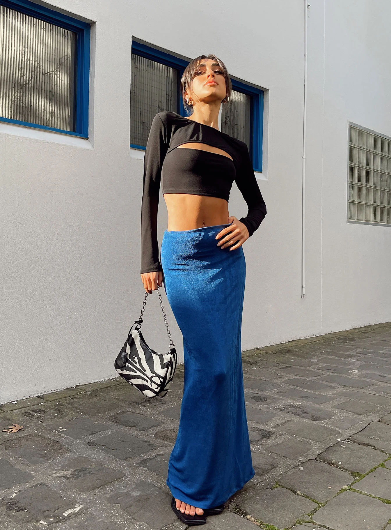 Harriette Maxi Skirt Blue