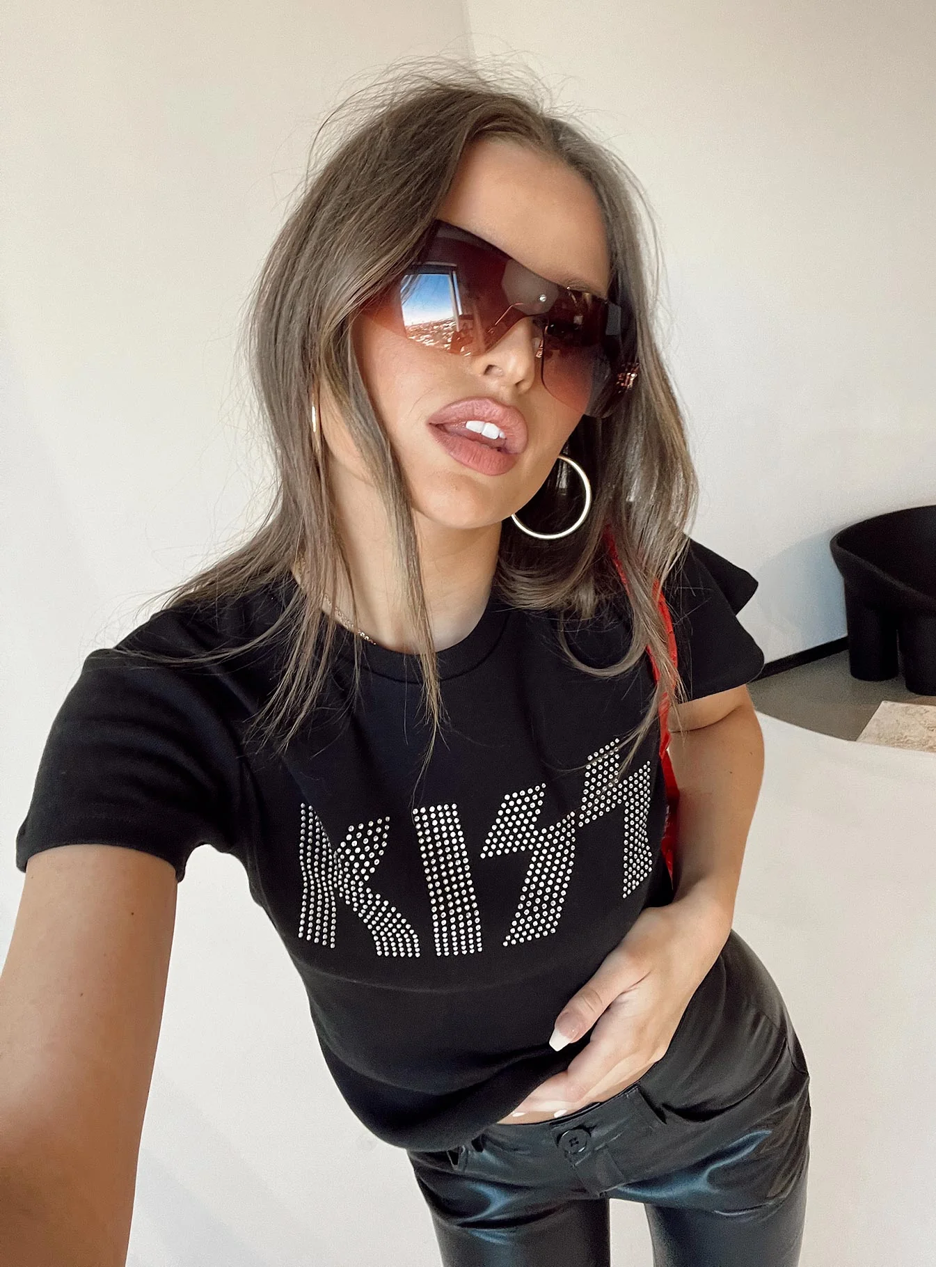 Kiss Sparkle Tee Black