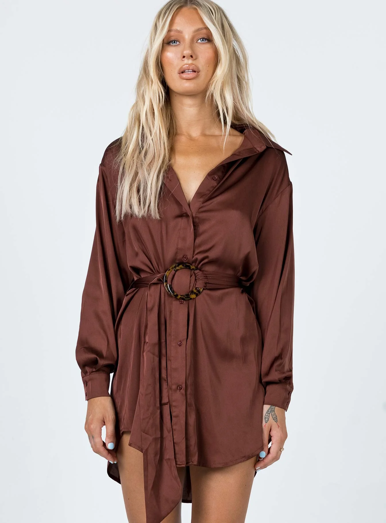 Leighton Mini Dress Brown