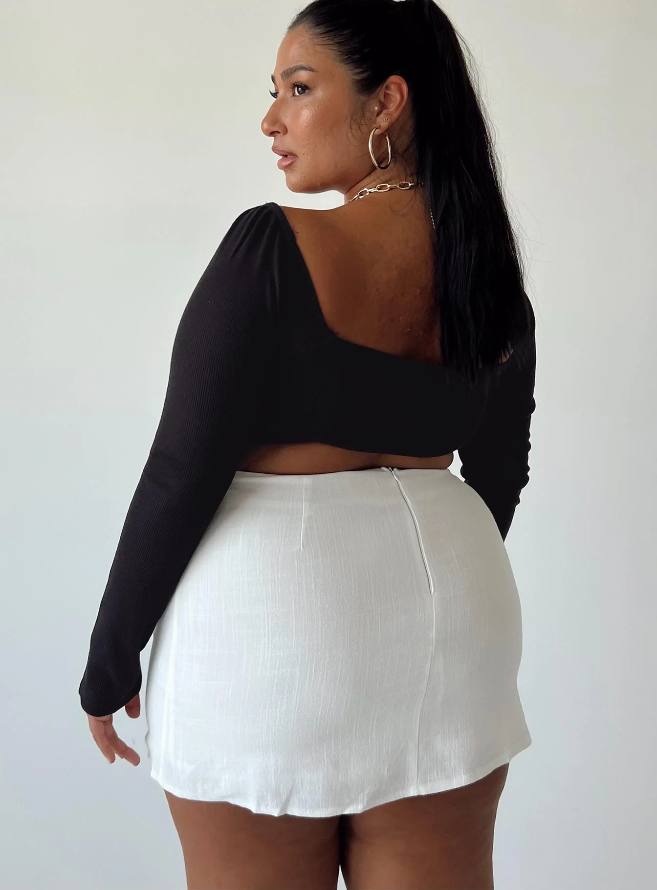 Selby Mini Skirt White Curve