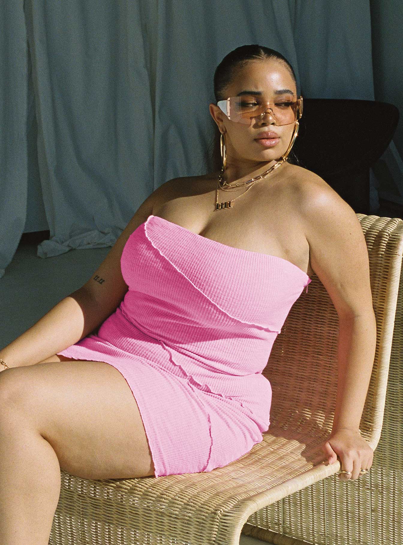 Oscar Mini Dress Pink Curve