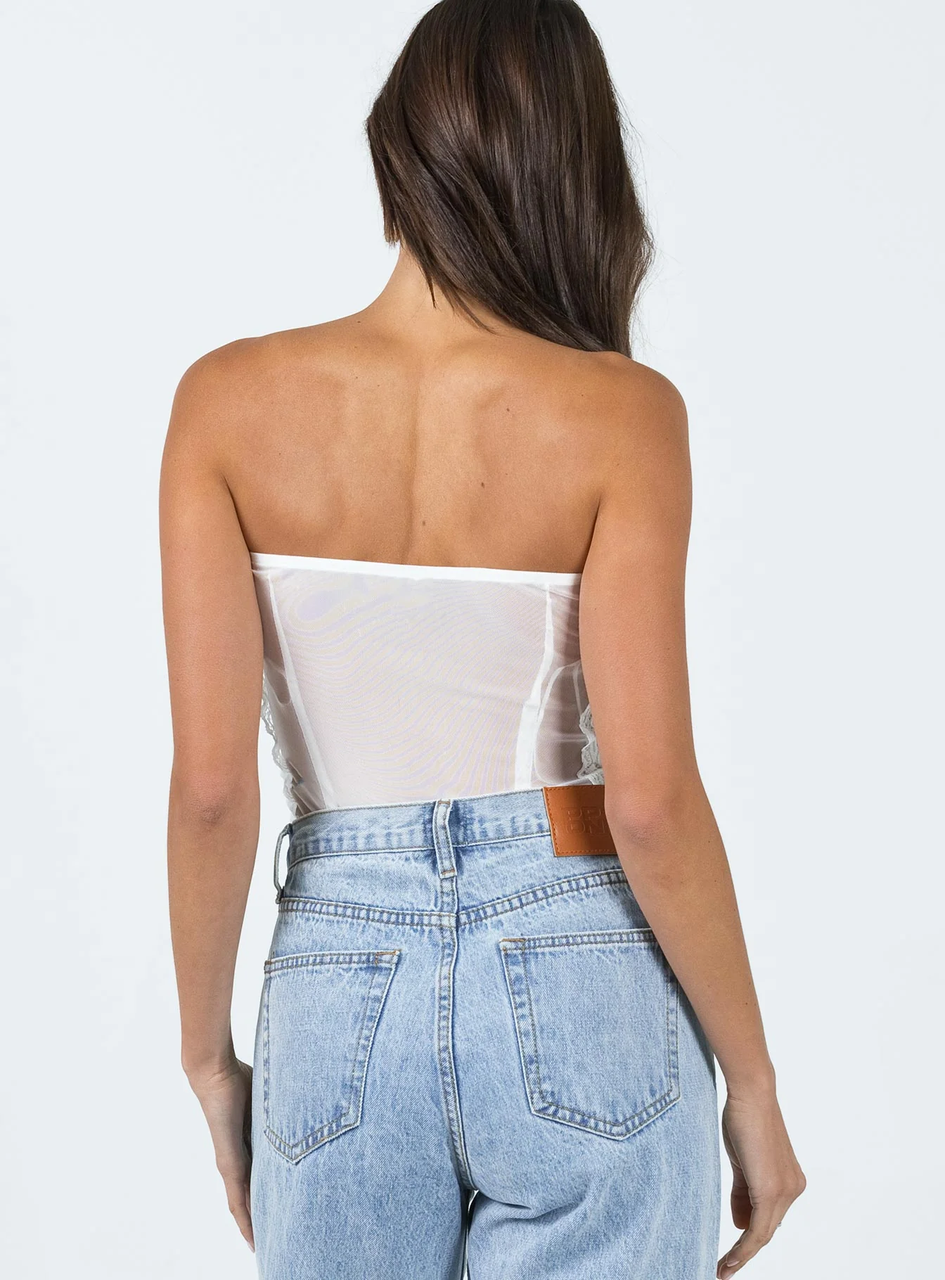 Radu Strapless Bodysuit White