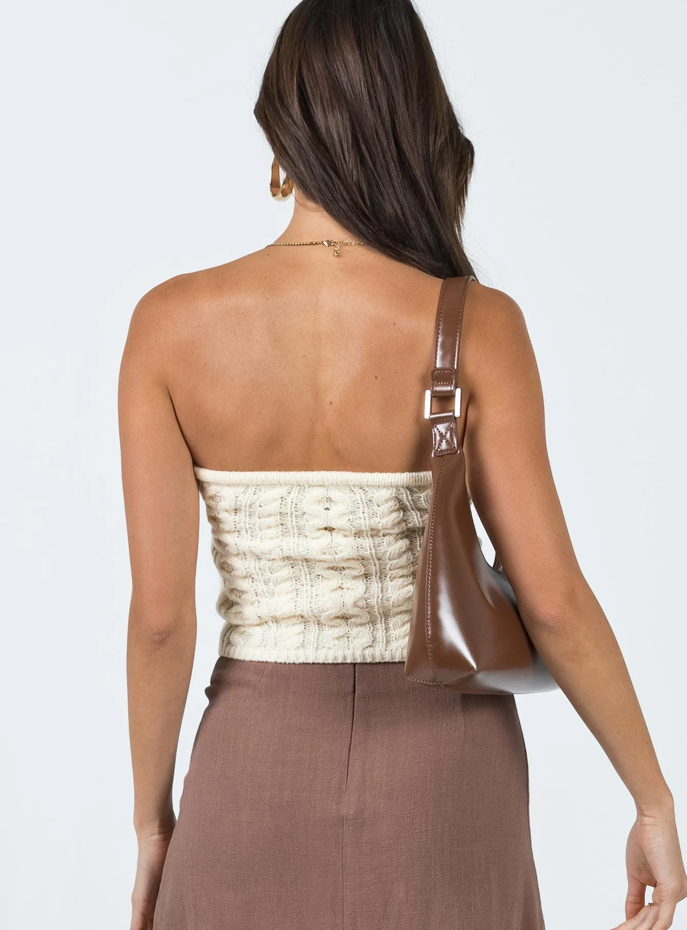 Chels Strapless Knit Top Cream