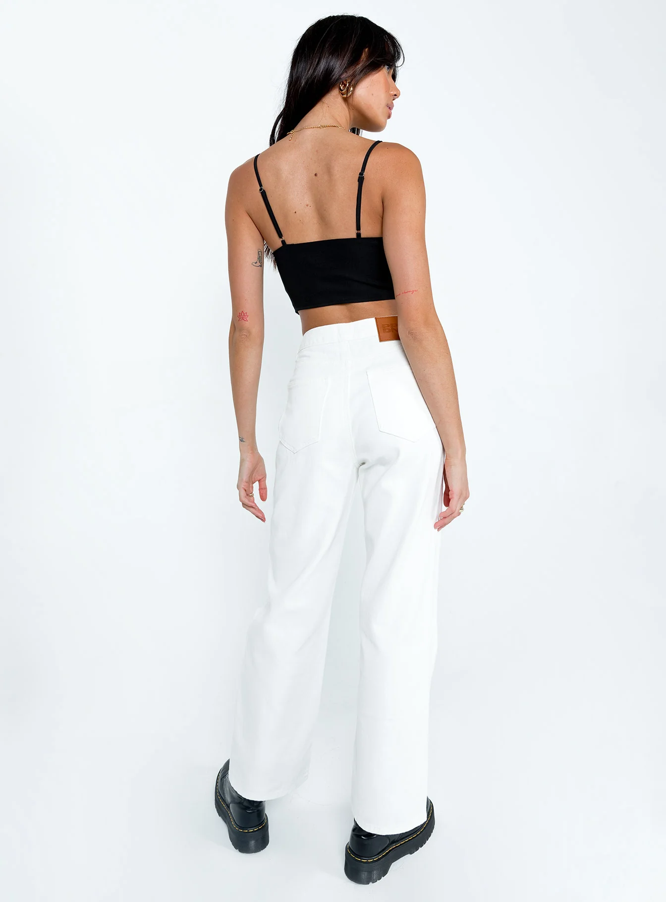 Sevina Wide Leg Denim Jeans White