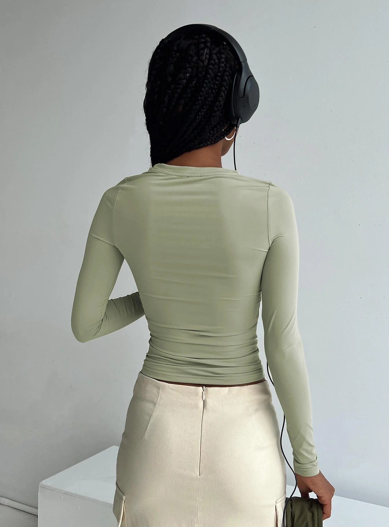 Arnim Eco Nylon Long Sleeve Top Green