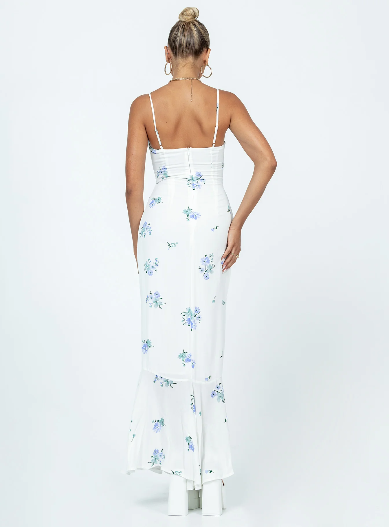 Sing Along Maxi Dress White / Blue