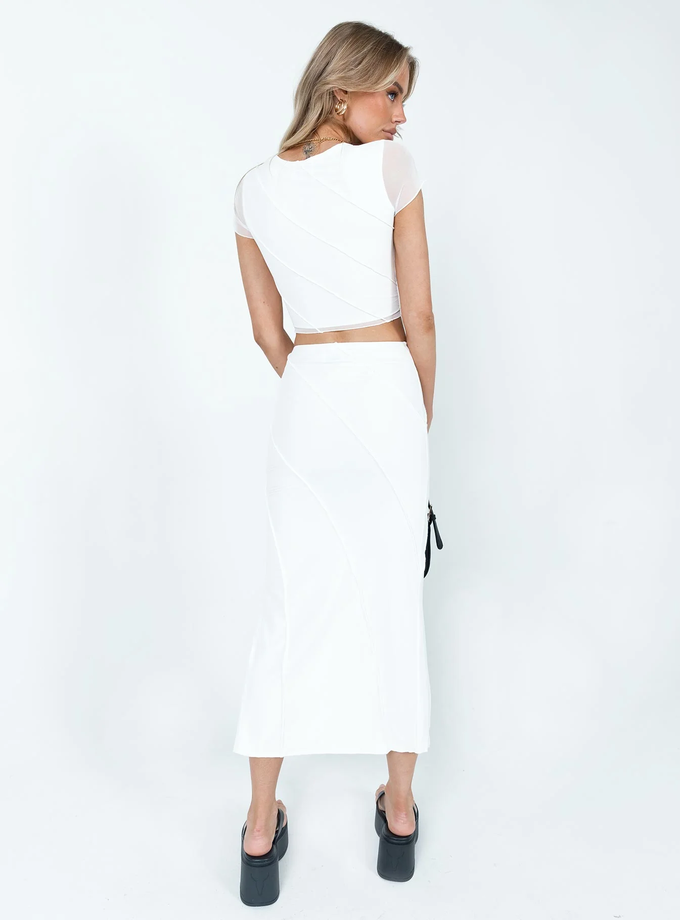 Erika Midi Skirt White