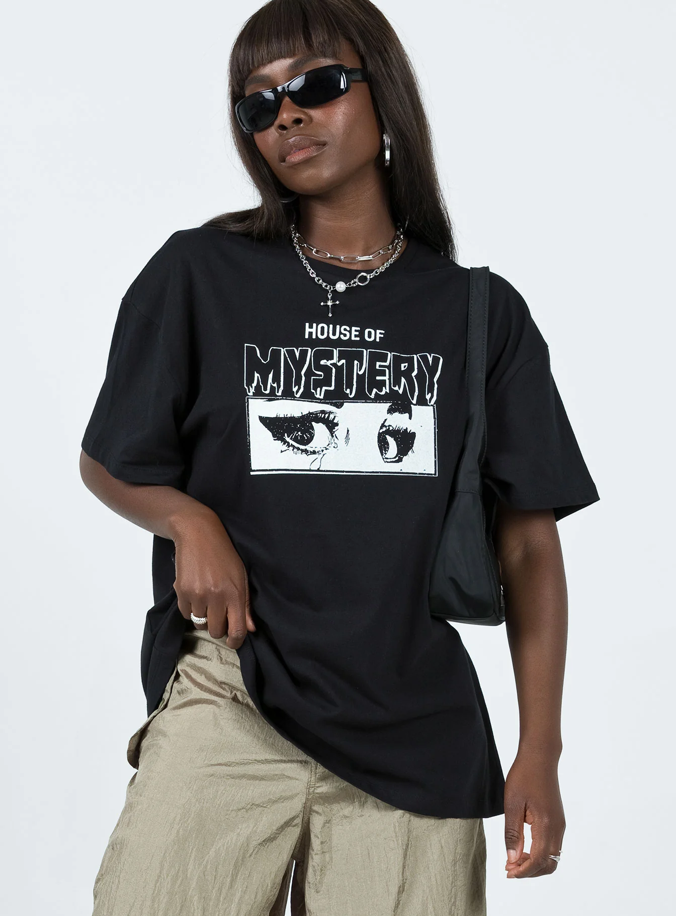Organic House Of Mystery Oversized Tee Black