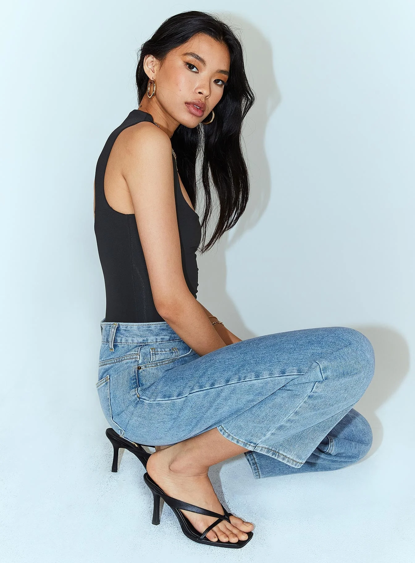 Molly Asymmetric Bodysuit Black Eco