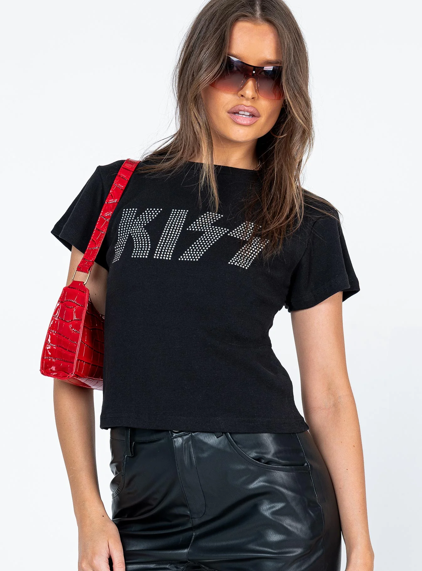 Kiss Sparkle Tee Black