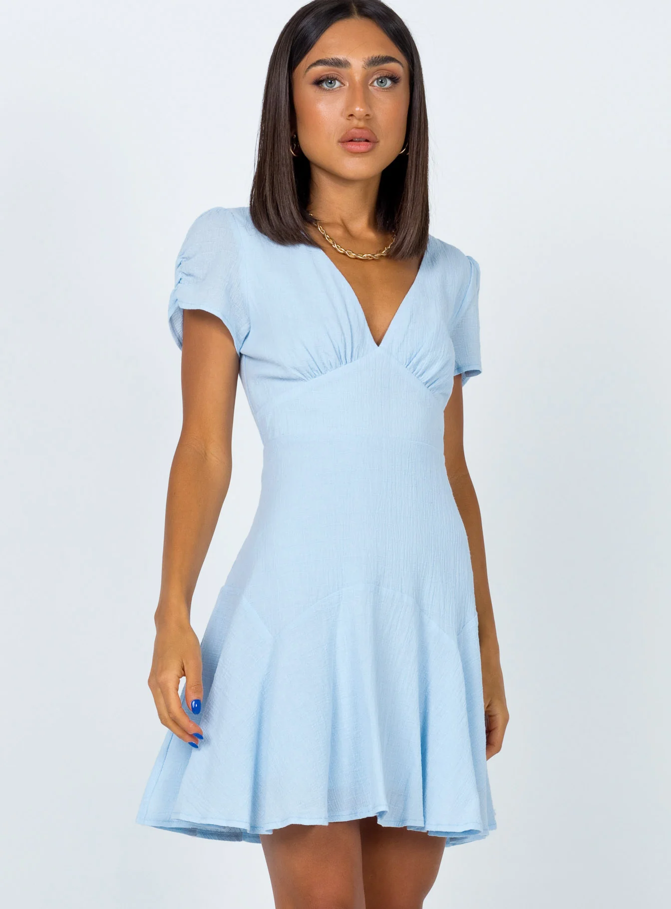 The Sting Mini Dress Baby Blue