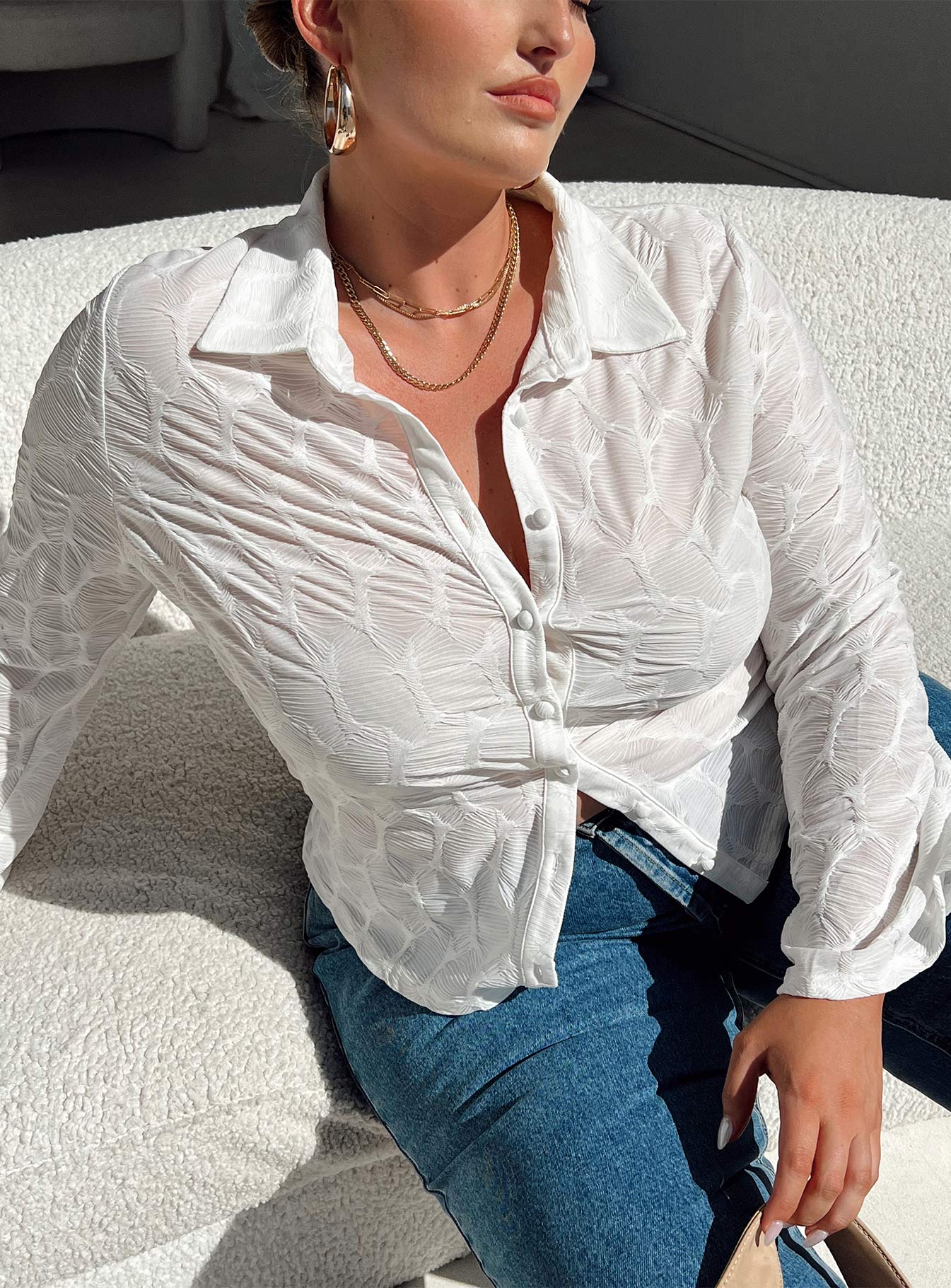 Elisa Top White Curve