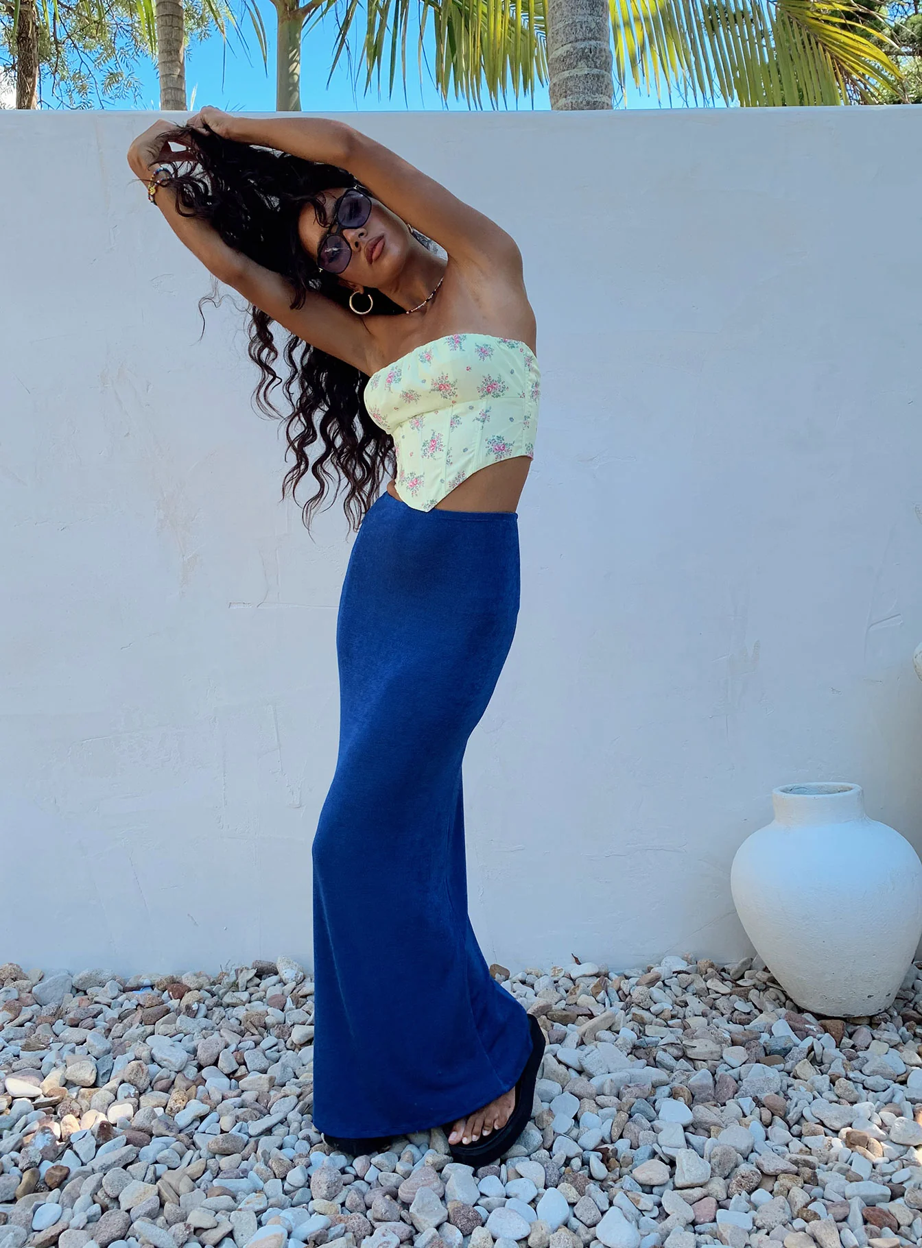 Harriette Maxi Skirt Blue