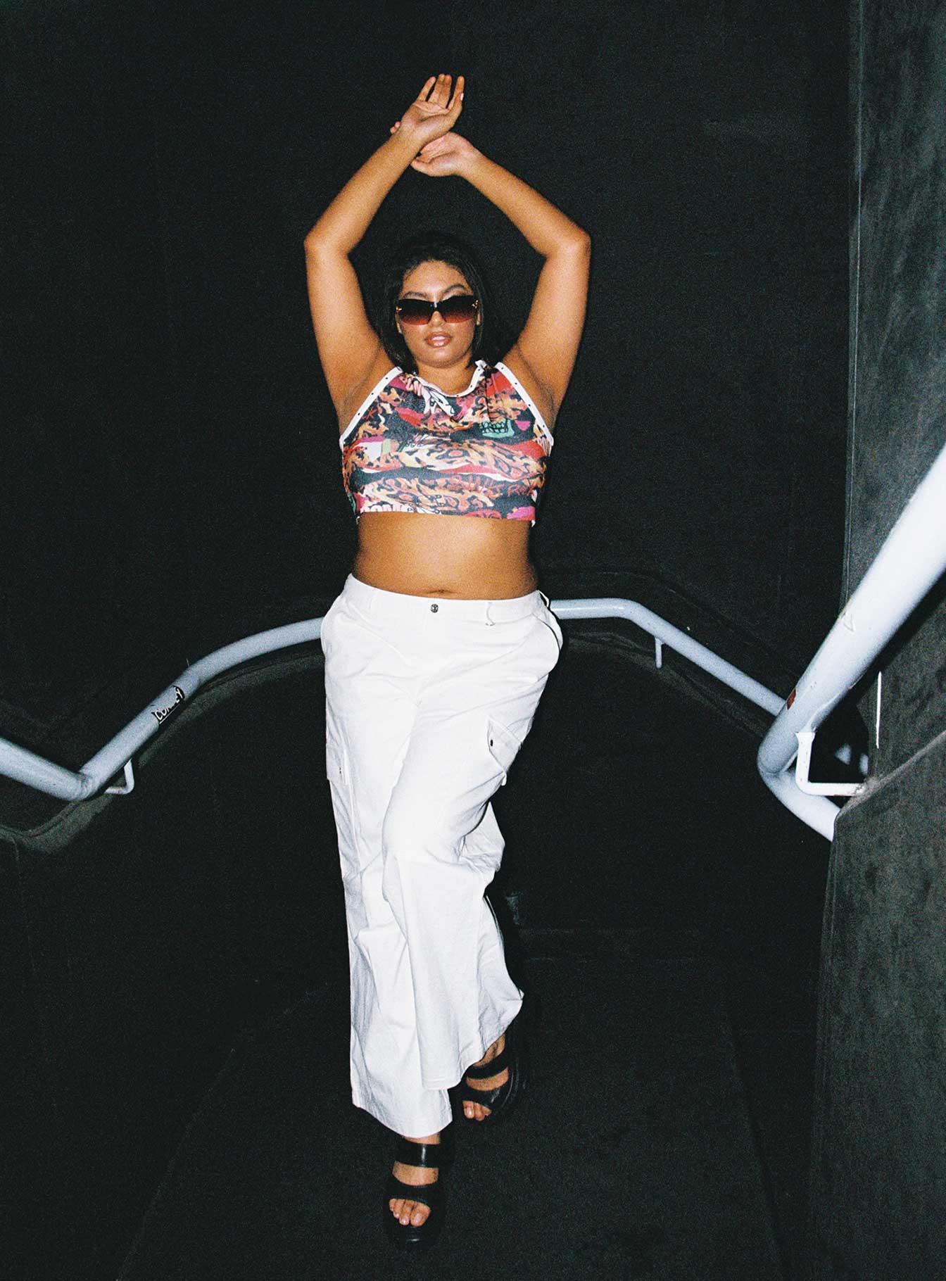 Fallout Mid Rise Cargo Pants White Curve