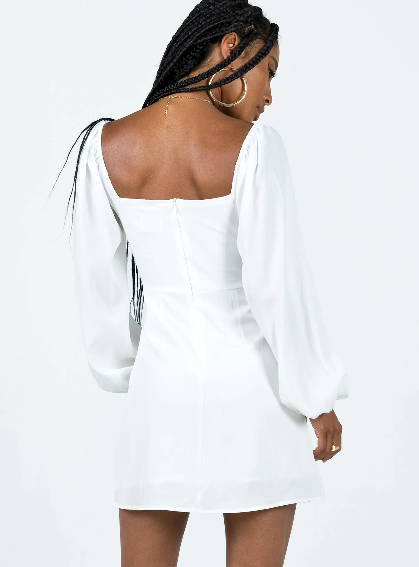 Marilee Long Sleeve Mini Dress White